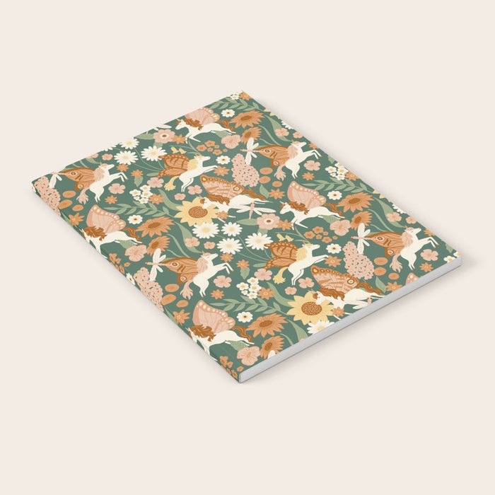 Butterfly Unicorns Frolicking in the Garden - Dark Notebook Gallery Image 2