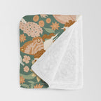 Butterfly Unicorns Frolicking in the Garden - Dark Throw Blanket Gallery Image 3