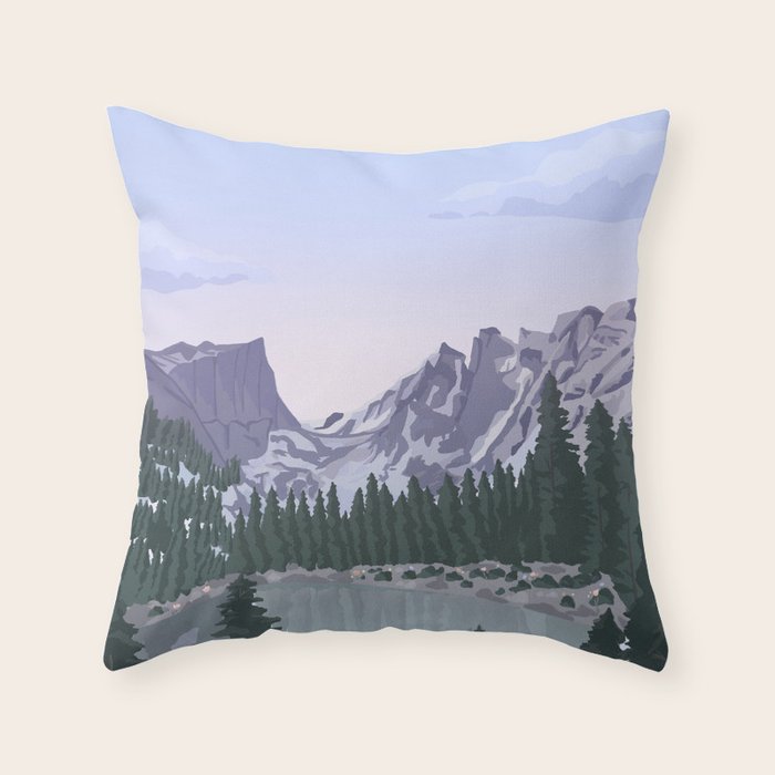 Rocky Mountain National Park Poster, Colorado, USA, Denver, Rocky Mountains, National Parks Throw Pillow Gallery Image 6