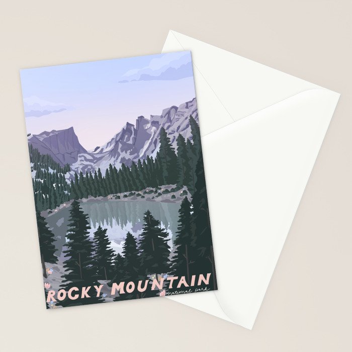 Rocky Mountain National Park Poster, Colorado, USA, Denver, Rocky Mountains, National Parks Stationery Card Gallery Image 2