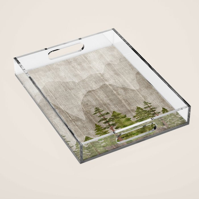 Mountain Range Woodland Forest Acrylic Tray Gallery Image 1