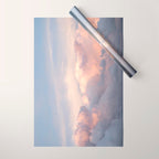 Blush pink clouds in Norway, and dreamy pink and pastel blue - summer sunset nature photography Wrapping Paper Gallery Image 1
