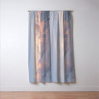 Blush pink clouds in Norway, and dreamy pink and pastel blue - summer sunset nature photography Window Curtain Gallery Image 3