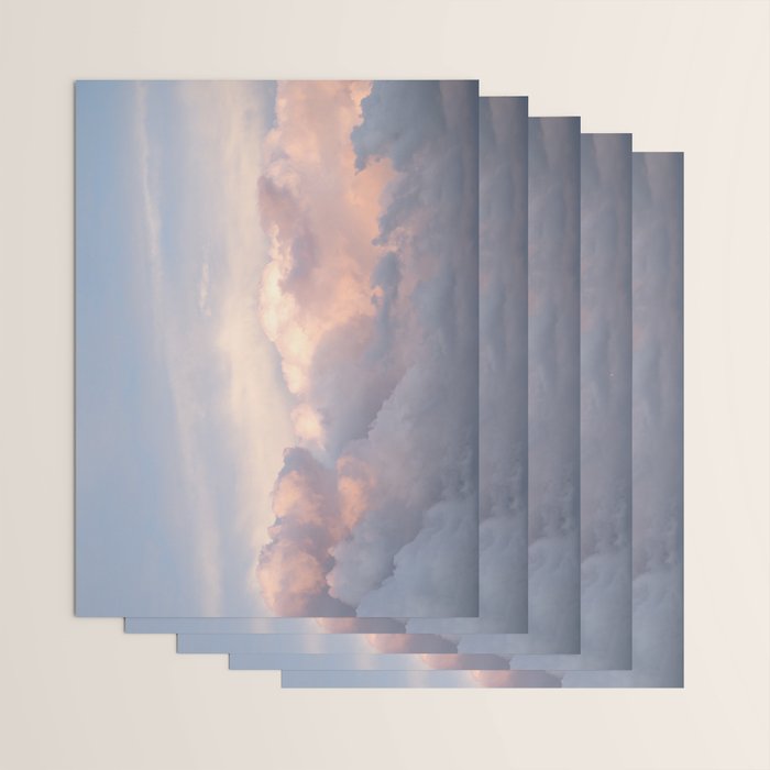 Blush pink clouds in Norway, and dreamy pink and pastel blue - summer sunset nature photography Wrapping Paper Gallery Image 3