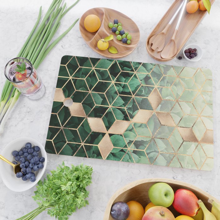 Leaves And Cubes Cutting Board Gallery Image 2