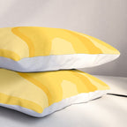 Mustard Dream Swirls Yellow Abstract Pattern Pillow Sham Gallery Image 3