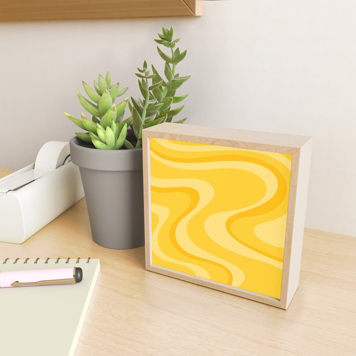 Mustard Dream Swirls Yellow Abstract Pattern Mini Art Print Gallery Image 2