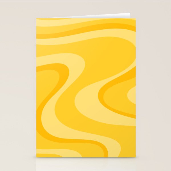 Mustard Dream Swirls Yellow Abstract Pattern Stationery Card Gallery Image 2