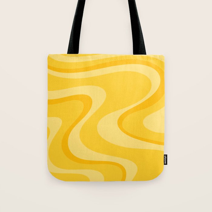 Mustard Dream Swirls Yellow Abstract Pattern Tote Bag Gallery Image 1
