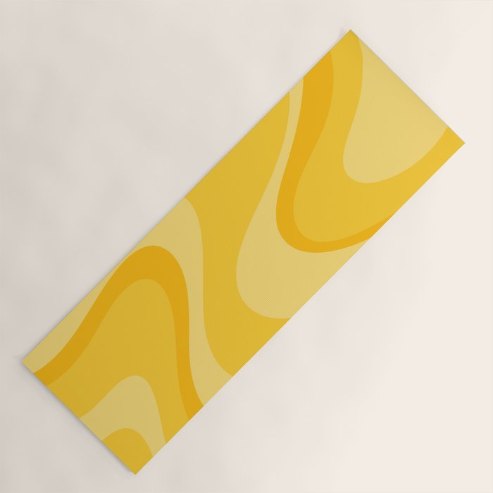 Mustard Dream Swirls Yellow Abstract Pattern Yoga Mat Gallery Image 1