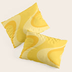 Mustard Dream Swirls Yellow Abstract Pattern Pillow Sham Gallery Image 3