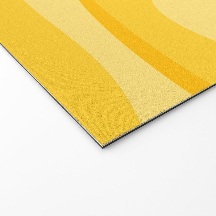 Mustard Dream Swirls Yellow Abstract Pattern Welcome Mat Gallery Image 2