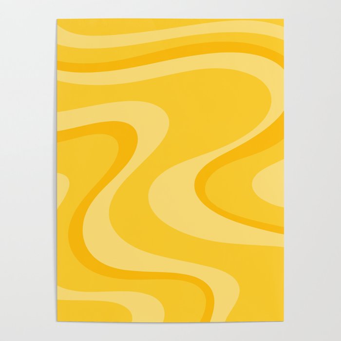 Mustard Dream Swirls Yellow Abstract Pattern Poster Gallery Image 1