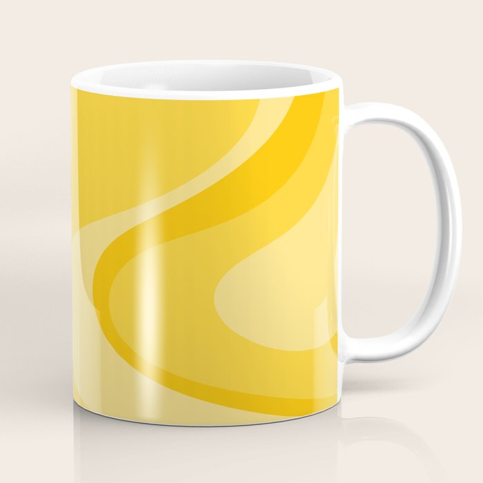 Mustard Dream Swirls Yellow Abstract Pattern Coffee Mug Gallery Image 1