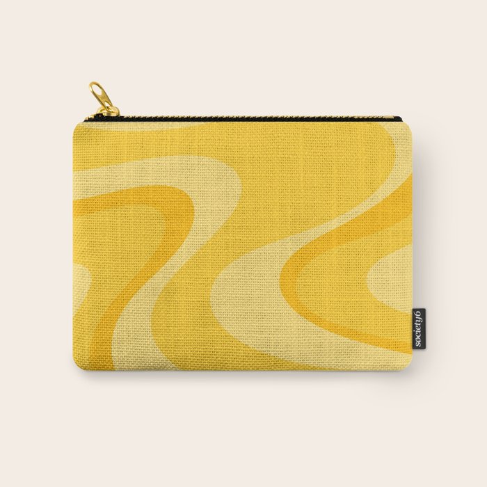 Mustard Dream Swirls Yellow Abstract Pattern Carry All Pouch Gallery Image 1