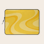 Mustard Dream Swirls Yellow Abstract Pattern Laptop Sleeve Gallery Image 1
