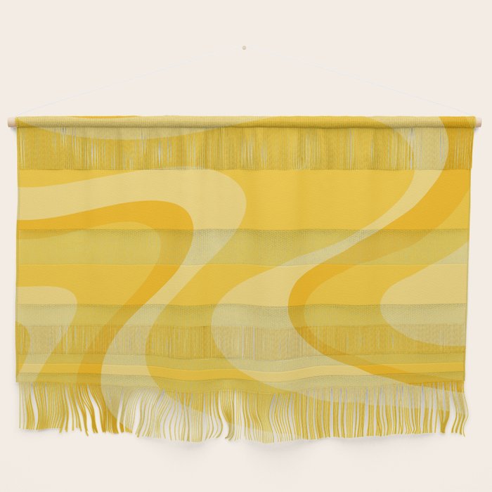 Mustard Dream Swirls Yellow Abstract Pattern Wall Hanging Gallery Image 1