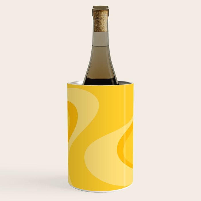 Mustard Dream Swirls Yellow Abstract Pattern Wine Chiller Gallery Image 1