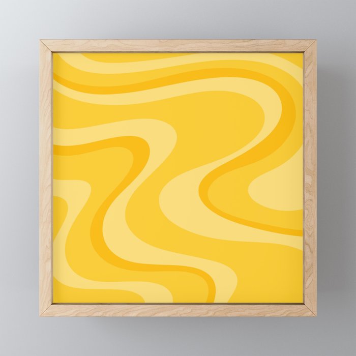 Mustard Dream Swirls Yellow Abstract Pattern Mini Art Print Gallery Image 1