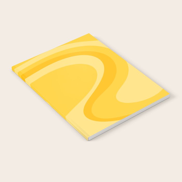 Mustard Dream Swirls Yellow Abstract Pattern Notebook