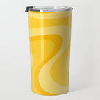 Mustard Dream Swirls Yellow Abstract Pattern Travel Mug Gallery Image 3