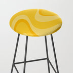 Mustard Dream Swirls Yellow Abstract Pattern Stool Gallery Image 2