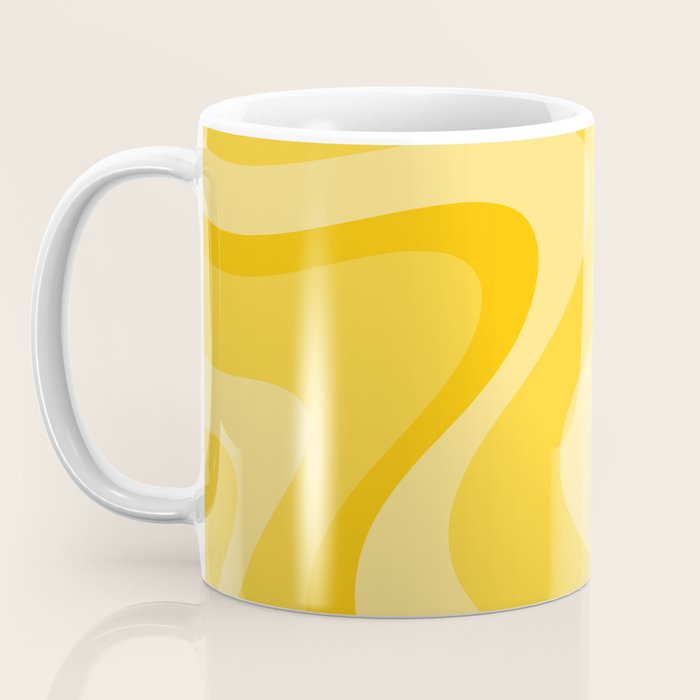 Mustard Dream Swirls Yellow Abstract Pattern Coffee Mug Gallery Image 3