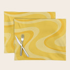 Mustard Dream Swirls Yellow Abstract Pattern Placemat Gallery Image 1