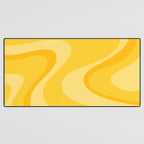 Mustard Dream Swirls Yellow Abstract Pattern Desk Mat Gallery Image 3
