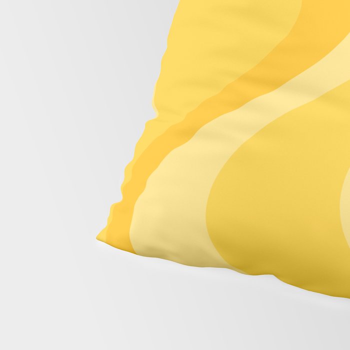 Mustard Dream Swirls Yellow Abstract Pattern Pillow Sham Gallery Image 4