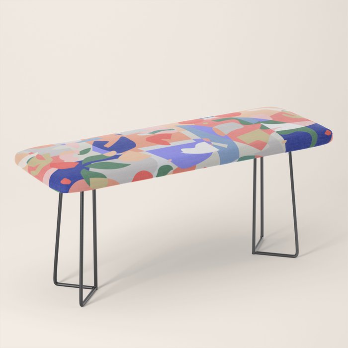 Abstract Fruits and Leaves / Modern Summer Bench Gallery Image 1