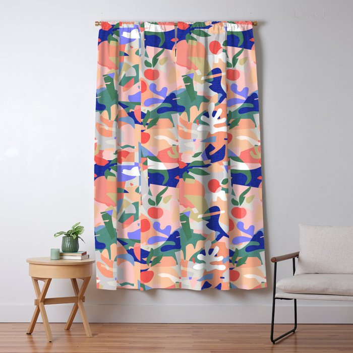 Abstract Fruits and Leaves / Modern Summer Window Curtain Gallery Image 5