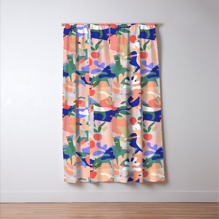 Abstract Fruits and Leaves / Modern Summer Window Curtain Gallery Image 3