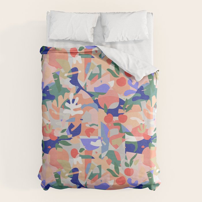 Abstract Fruits and Leaves / Modern Summer Duvet Cover Gallery Image 6