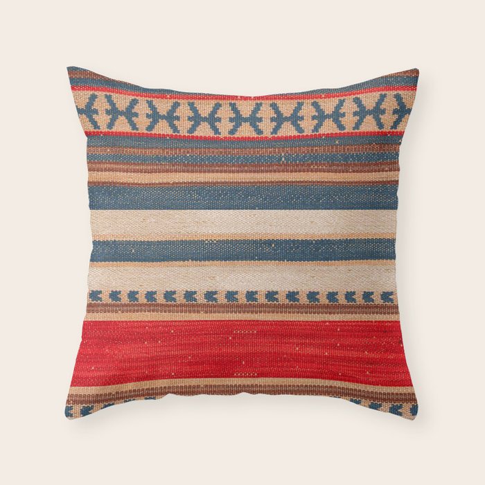 Bohemian Tapestry: Timeless Moroccan Heritage Fabrics Throw Pillow Gallery Image 6