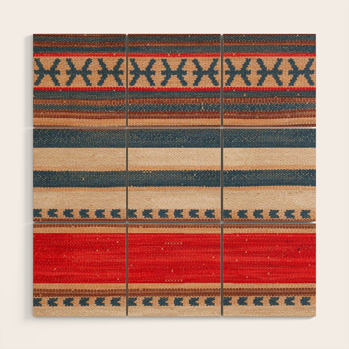 Bohemian Tapestry: Timeless Moroccan Heritage Fabrics Wood Wall Art Gallery Image 1