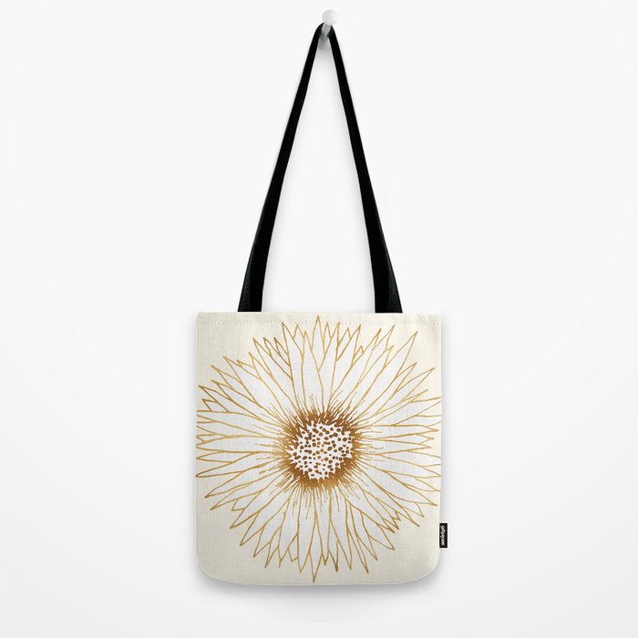 Gold Sunflower Drawing Tote Bag Gallery Image 2