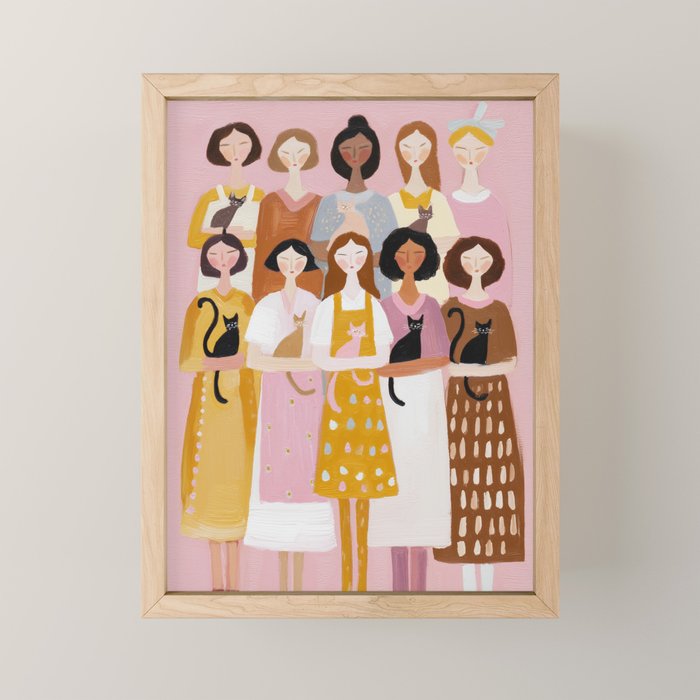 Sisterhood of Cat Lovers Mini Art Print Gallery Image 1