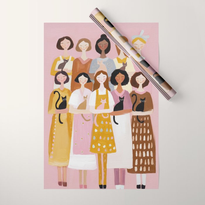 Sisterhood of Cat Lovers Wrapping Paper Gallery Image 1