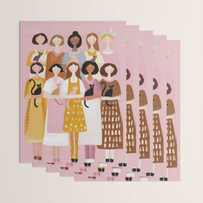 Sisterhood of Cat Lovers Wrapping Paper Gallery Image 3