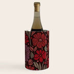 Eternal Summer Block Print Countryside Vibes Flower Garden Crimson Red Wine Chiller Gallery Image 3