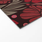Eternal Summer Block Print Countryside Vibes Flower Garden Crimson Red Welcome Mat Gallery Image 2