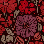 Eternal Summer Block Print Countryside Vibes Flower Garden Crimson Red Coffee Mug Gallery Image 2