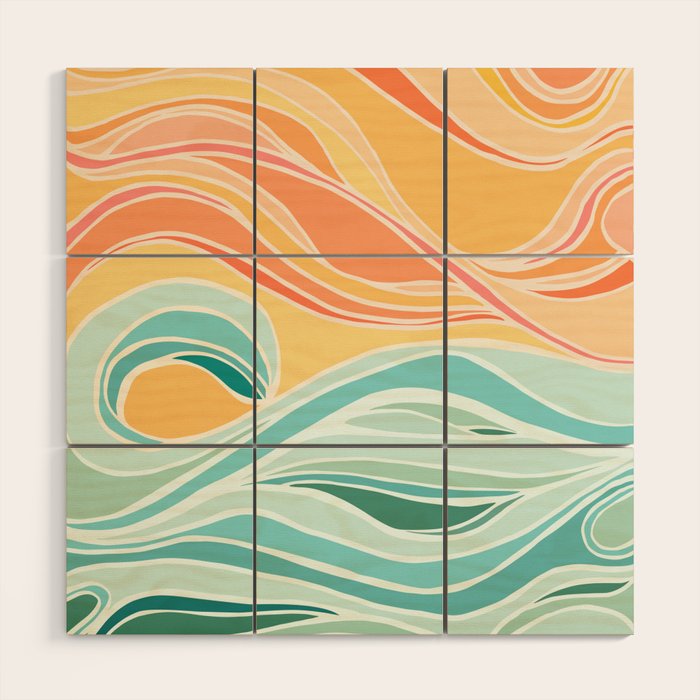 Sea and Sky Abstract Landscape Wood Wall Art Gallery Image 1