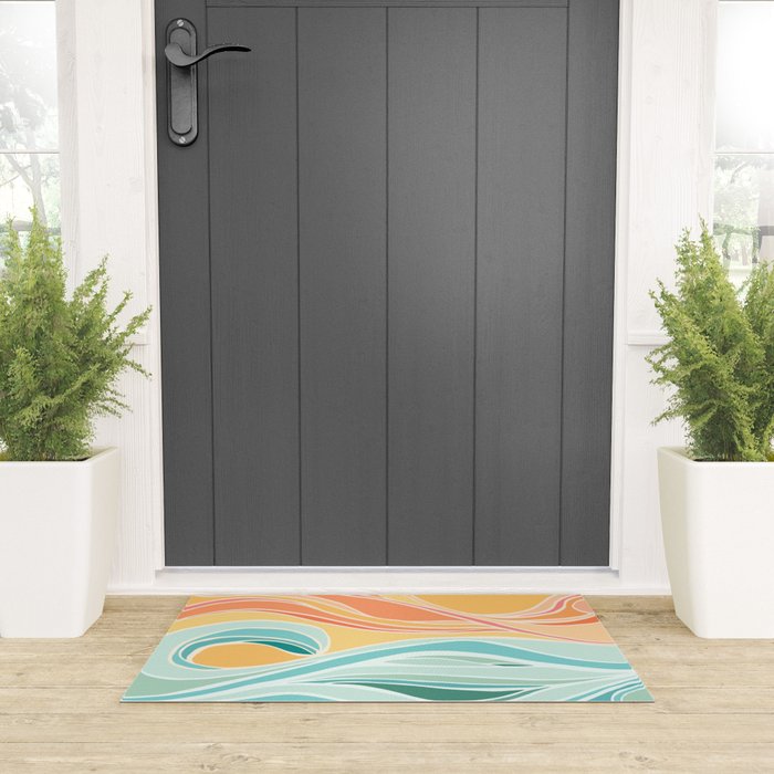 Sea and Sky Abstract Landscape Welcome Mat Gallery Image 3