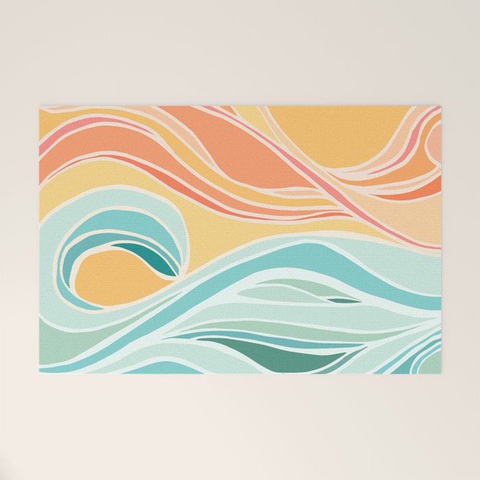 Sea and Sky Abstract Landscape Welcome Mat Gallery Image 1