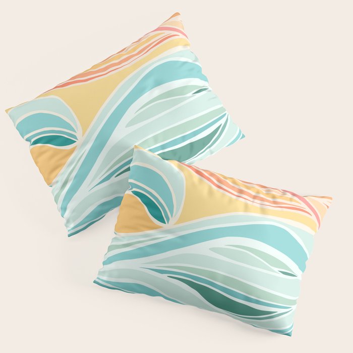 Sea and Sky Abstract Landscape Pillow Sham Gallery Image 3