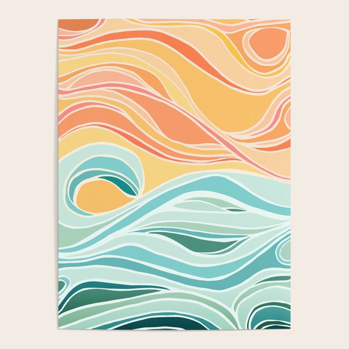 Sea and Sky Abstract Landscape Poster Gallery Image 4