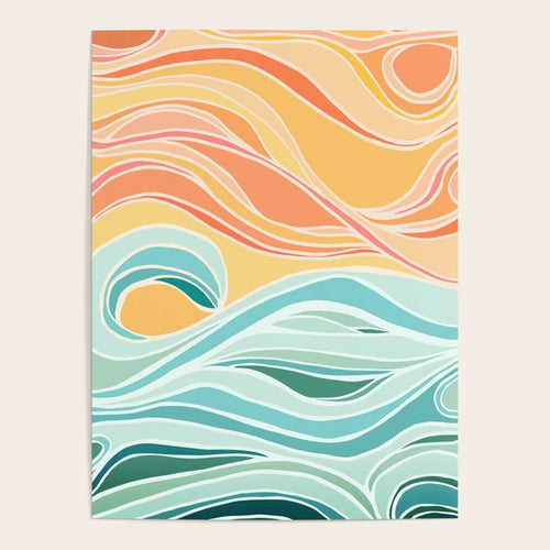 Sea And Sky Abstract Landscape Poster Gallery Image 4