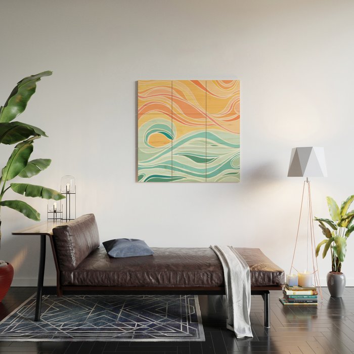 Sea and Sky Abstract Landscape Wood Wall Art Gallery Image 2